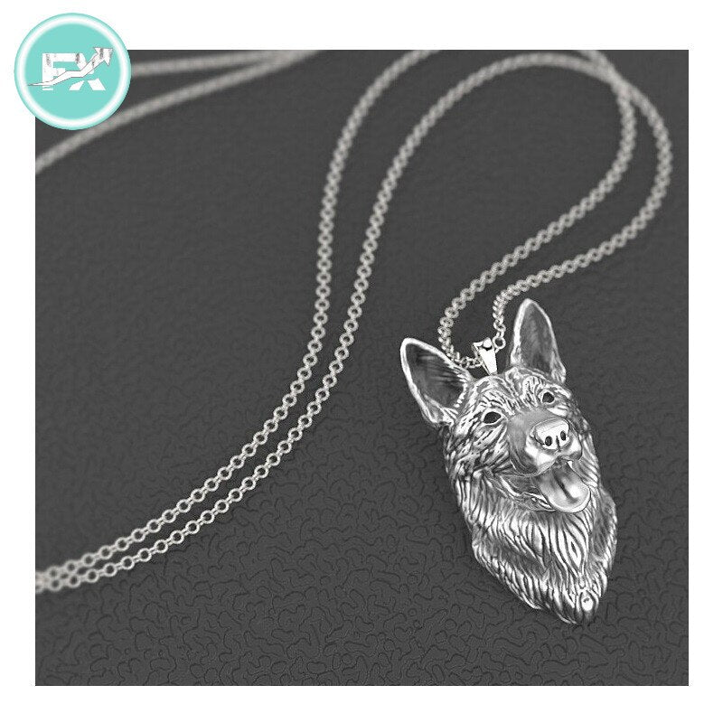 G.SKY (Buy one get one more for free) German shepherd necklace dog pendant Animal series jewelry for pet lovers