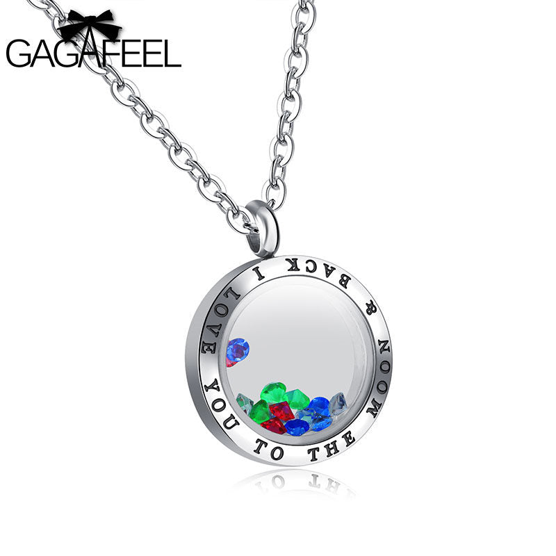 Color Crystal Zircon Box Long Necklace Men Jewelry Stainless Steel Necklaces Pendant Silver Color Drift Bottle Choker