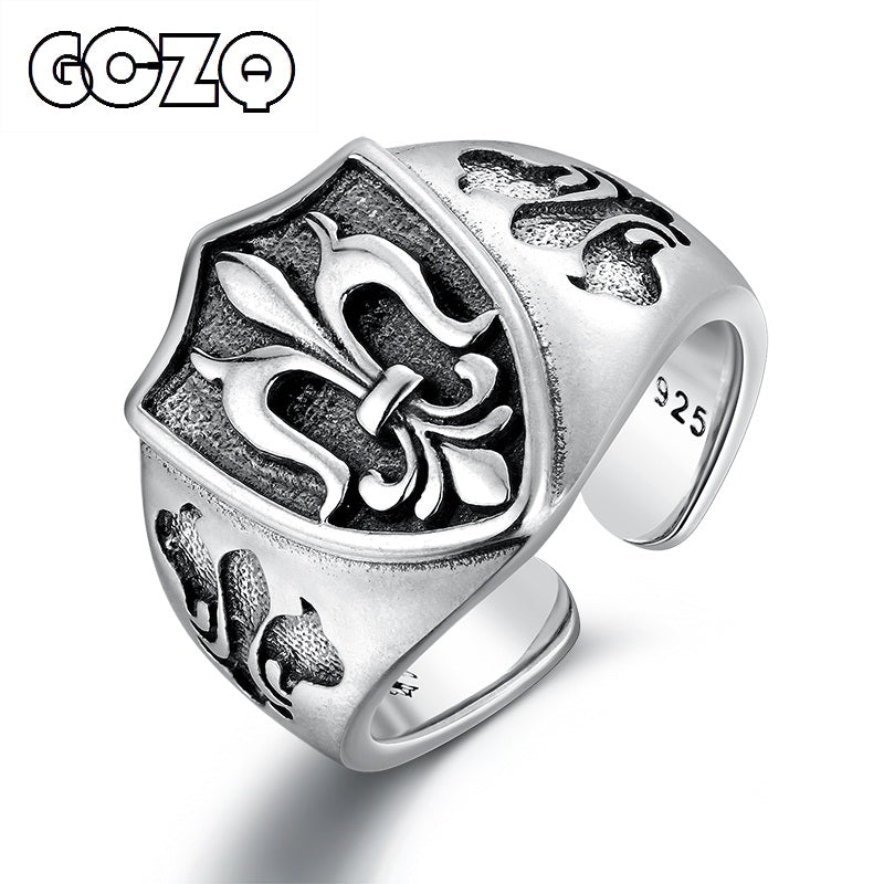 925 Silver Personality Retro Style man Ring Ring Domineering Carved Gluttonous men's 100% Sterling