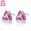 2020 Geometry Triangle Pretty Gem Stones Stud Earrings Solid 925 Sterling Silver Women Charm Ear Jewelry Wedding Brinco