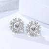 2020 New Design Solid 925 Sterling Silver Stud Earrings Snowflake Rose Golden/Silver Color Zircon Fine Jewelry For Women