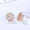 2020 New Design Solid 925 Sterling Silver Stud Earrings Snowflake Rose Golden/Silver Color Zircon Fine Jewelry For Women