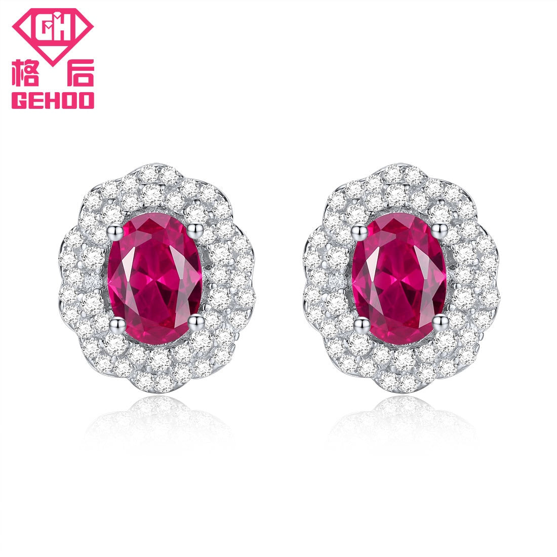 2020 New Design Women Ear Charm Earrings 925 Sterling Silver Fine Jewelry Ruby Nice Gift For Mom Lady Vintage Party Brinco
