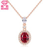 2020 New Tender Pretty Red Ruby Gem Stone Paved Necklace 925 Sterling Silver Jewelry Charm Paved Chain For Women Gifts