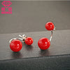 2020 Simple New Design Stud Beizhu Earrings 925 Sterling Silver Women Gift Brinco Ear Fine Jewelry Multi-Color Optional