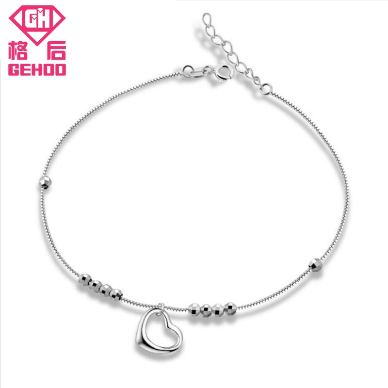 925 Charm Bracelts Sterling Silver Heart Design Rhinestone Fresh Bracelet Bangles Women Jewelry Gift Wristband Pulseira