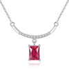 925 Sterling Silver Collar Choker Necklace Red Ruby Zircons Pendant Vintage Women Jewelry Rose Gold Chain Charm Necklaces