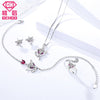 925 Sterling Silver Purple Zircon Rhinestone Fox Bracelets for Women Wedding Charm Bracelet Bangle Anniversary Jewelry