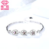 925 Sterling Silver Shinning Star Crystal CZ Pendant Bracelet Charm Chain Link Bangle Women Jewelry Birthd Party Gift