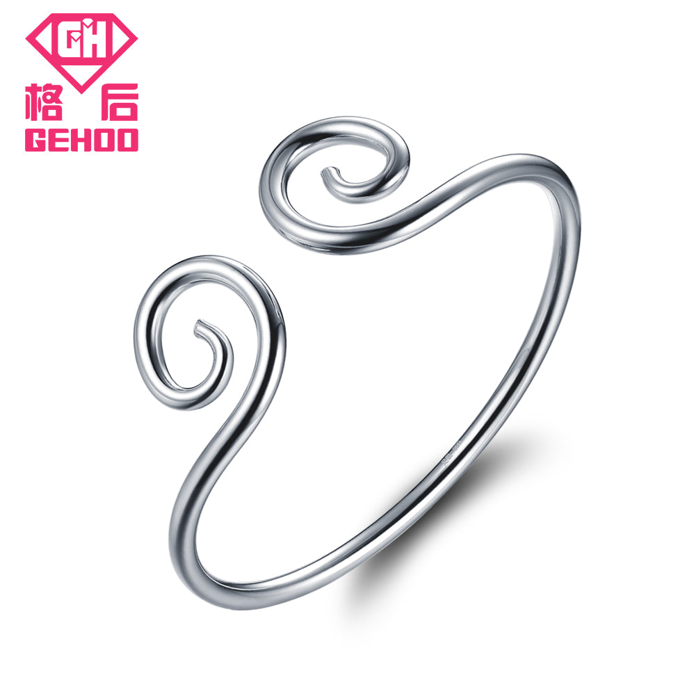 Chinese Straitjacket Monkey King's Headband Pattern 999 Sterling Silver Charm Bracelets & Bangles Jewelry Opening Cuffs