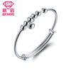 Chinese Style Lucky Beads 999 Sterling Silver Charm Bracelets & Bangles Adjustable Cuffs Women Jewelry Blessing Wristband