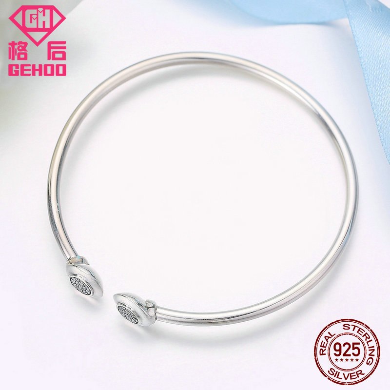 Lucky Beads 100% 925 Sterling Silver Charm Bracelets & Bangles Open Design Nice Jewelry Gifts For Women Blessing Wristband