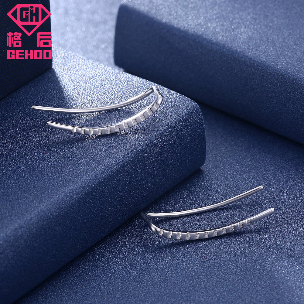 Simple Design Charm Stud Earrings New Real 100% 925 Sterling Silver Kolczyki Oorknopjes For Women Girl Nice Jewelry Gifts