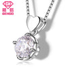Simple Pink Zircon 925 Sterling Silver Heartbeat Love Pendant Necklace Women Jewelry Charm Necklace Chain Choker Lady Gift