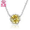Sparkling AAA Cubic Zircon Sun Flower Pendant Necklace Charm Necklace 925 Sterling Silver Chain Choker for Women Jewelry