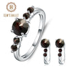 Jewelry Sets For Woman Chocolate White CZ Stones Jewelry Set Earrings Ring 925 Sterling Silver Fashion Fine Jewelry
