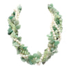 GG Jewelry 20" Natural Stone Green Aventurine Top-drilled Fancy Jades Prehnites White Pearl Necklace Lady Jewelry