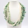 GG Jewelry 20" Natural Stone Green Aventurine Top-drilled Fancy Jades Prehnites White Pearl Necklace Lady Jewelry