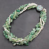 GG Jewelry 20" Natural Stone Green Aventurine Top-drilled Fancy Jades Prehnites White Pearl Necklace Lady Jewelry