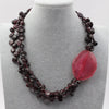 GG Jewelry 3 Strands Natural Garnet Nugget Beads Red Agate Chunk Pendant Necklace Handmade For Women
