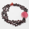 GG Jewelry 3 Strands Natural Garnet Nugget Beads Red Agate Chunk Pendant Necklace Handmade For Women