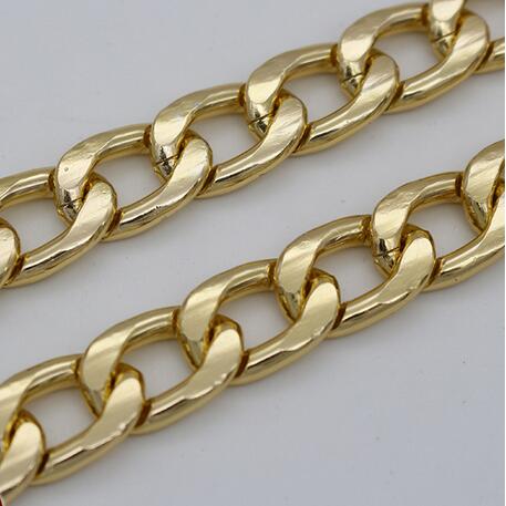 GHRQX Sell 1 Meter 8mm*11mm  Metal chain aluminum chain gold color  No rust diy necklace waist chain clothing accessories