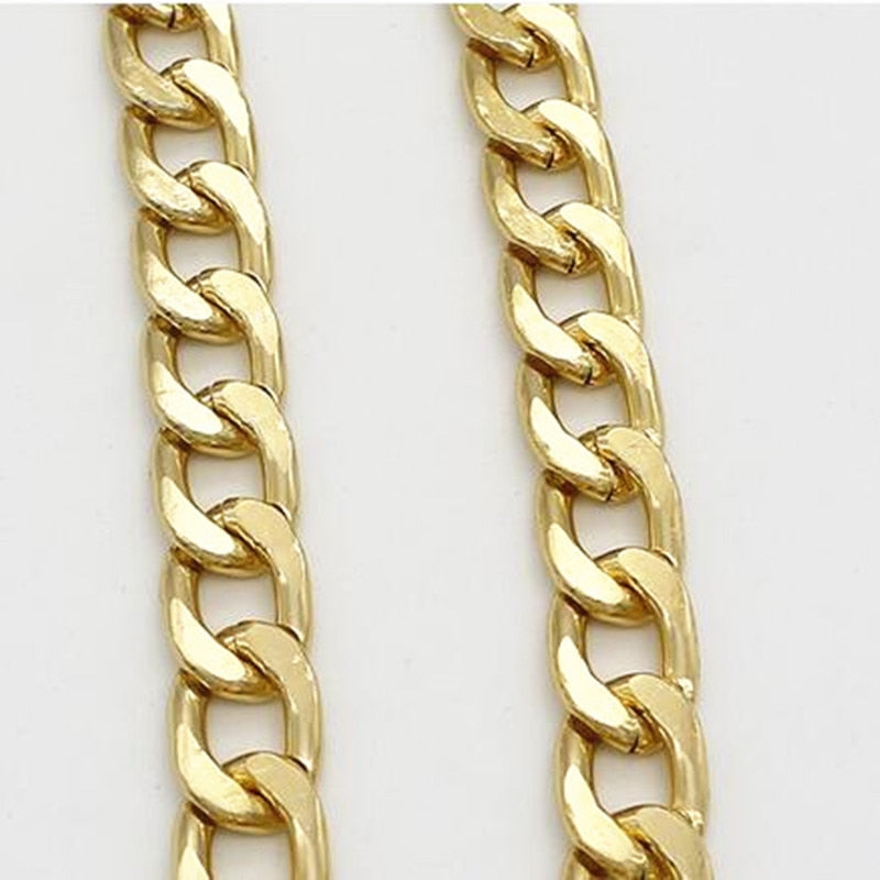 GHRQX Sell 1 Meter 8mm*11mm  Metal chain aluminum chain gold color  No rust diy necklace waist chain clothing accessories