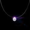 4 Styles 925 Sterling Silver Dazzling Zircon Necklace Invisible Transparent Fishing Line Simple Pendant Jewelry For Women