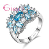 Shining Crystal Flower Shape Design For Female 925 Sterling Silver Accessories Beautful Clear CZ Low Price