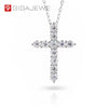 GIGAJEWE Total 1.1ct 3mmX11 Round Cut EF VVS1 Moissanite 925 Silver Christian Religious Cross Necklace Girlfriend Gift