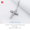 GIGAJEWE Total 1.1ct 3mmX11 Round Cut EF VVS1 Moissanite 925 Silver Christian Religious Cross Necklace Girlfriend Gift