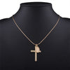 Gold Color Cross Pendant Necklace for Women Fashion Metal Style Christ Charm Minimalist Collar Chain Necklace Jewelry