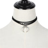 GIVVLLRY Punk Moon Necklace for Women Vintage Spanish Bull Horn Crescent Chocker 3 Layers Black Velvet Choker Necklace