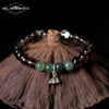 925 Sterling Silver Bracelet Natural Stone Smoky Quartz Jade Adjustable Women's Bracelets With Lotus Jewelry GB0082
