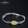 925 Sterling Silver Double Layer Bracelets Female Retro Flower Beautiful Single Beeswax Bracelet Handmade Jewelry GB0028