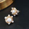 Handmade Fresh Water White And Black Baroque Pearl Stud Earring Earrings For Women Wedding Jewellery GE0508