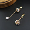 Handmade Fresh Water White Pearl Drop Earring Asymmetrical Drop Earrings For Women Fine Jewellery GE0513