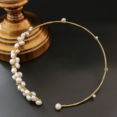 Natural Fresh Water Baroque Pearl Choker Necklace Gifts For Women Shell Flower Necklaces Luxury Fine Jewelry GN0061