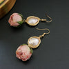 Natural Fresh Water Baroque Pearl Dangle Earring Flower Drop Earrings Gifts For Women Fine Jewelry GE0492