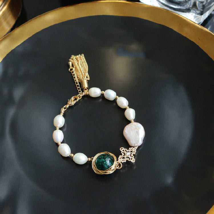 Natural Fresh Water Baroque Pearl Glaze Adjustable Bracelet For Women Gift Fine Jewellery Pulseira Feminina GB0066