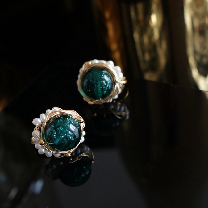 Natural Fresh Water Pearl Stone Handmade Earring For Women Flower Earrings Luxury Jewelry Orecchini Donna GE0590