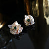 Natural Fresh Water Pearl Stone Handmade Earring For Women Flower Earrings Luxury Jewelry Orecchini Donna GE0590