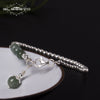 Natural Jadeite 925 Sterling Silver Beads Bracelet For Women Bracelets Pulseras De Plata 925 De Ley Handmade GB0011