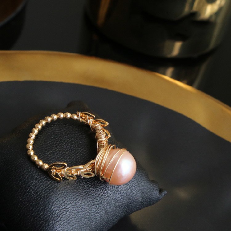 Original Natural Fresh Water Baroque Pearl Ring For Women Engagement Party Gift Luxury Rings Fine Jewelry Anillos GR0221