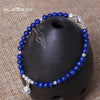S925 Sterling Silver Simple Bracelet Female Ethnic Style Design Natural Lapis Lazuli Adjustable Bracelet Jewelry GB0032
