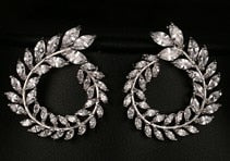 Rose Gold Geometric Cubic Zirconia Earrings Voor Vrouwen Gifts For Women Accessories Fashion Geometric Jewelry