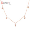 925 Sterling Silver Rose Gold Color Chain Tiny Star Choker Necklace for Women Necklaces Pendants Simple Boho Chokers
