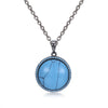 Brand Jewelry Fashion Blue Color Natural Gem Stone Turquoises Pendants Necklace Round Shape Pendant Necklace for Women