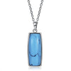 Brand Jewelry Fashion Nature Square Turquoises Stone Pendant Necklaces Blue Color Women Pendant Necklace Customize