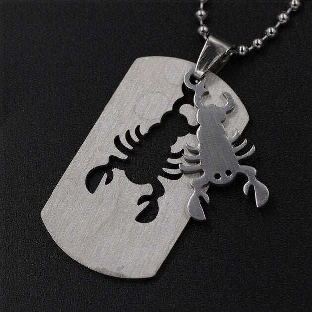 GO MAX  DGW Removable 12 constellation Pendant Necklace  -color Stainless Steel Men Chain Christian Zodiac Necklace Jewelry